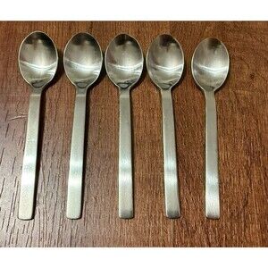Auerhahn Condiment Spoons SET of 5 Glossy Stainless Steel